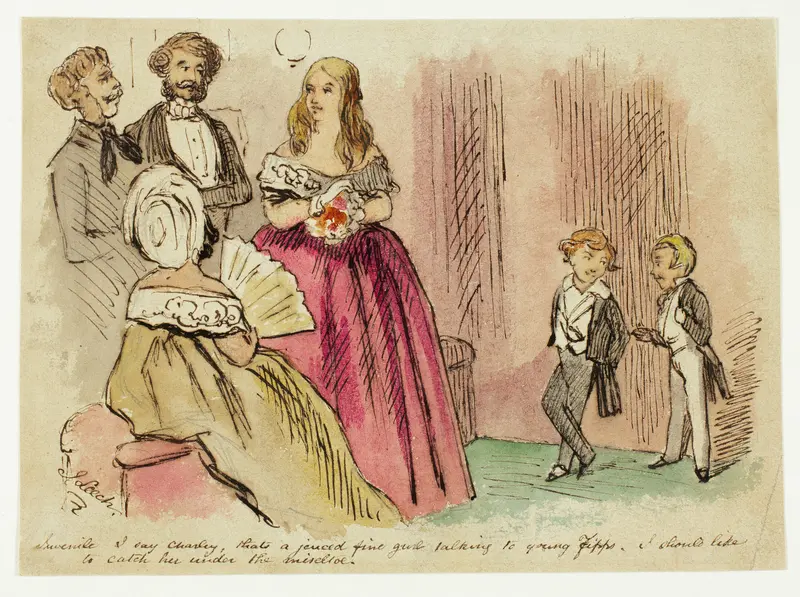 Juvenile: I say Charley, that's a jeuced fine girl Wall Art by John Leech - High-Resolution Digital Print