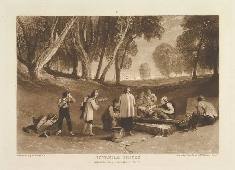 Juvenile Tricks, part V, plate 22 from "Liber Studiorum" Wall Art by Joseph Mallord William Turner - High-Resolution Digital Print