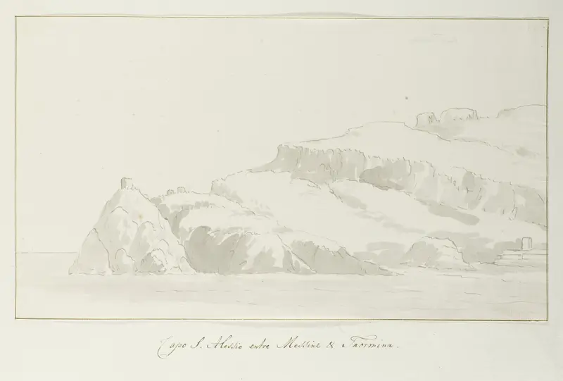 Kaap S. Alessio tussen Messina en Taormina Wall Art by Louis Ducros - High-Resolution Digital Print