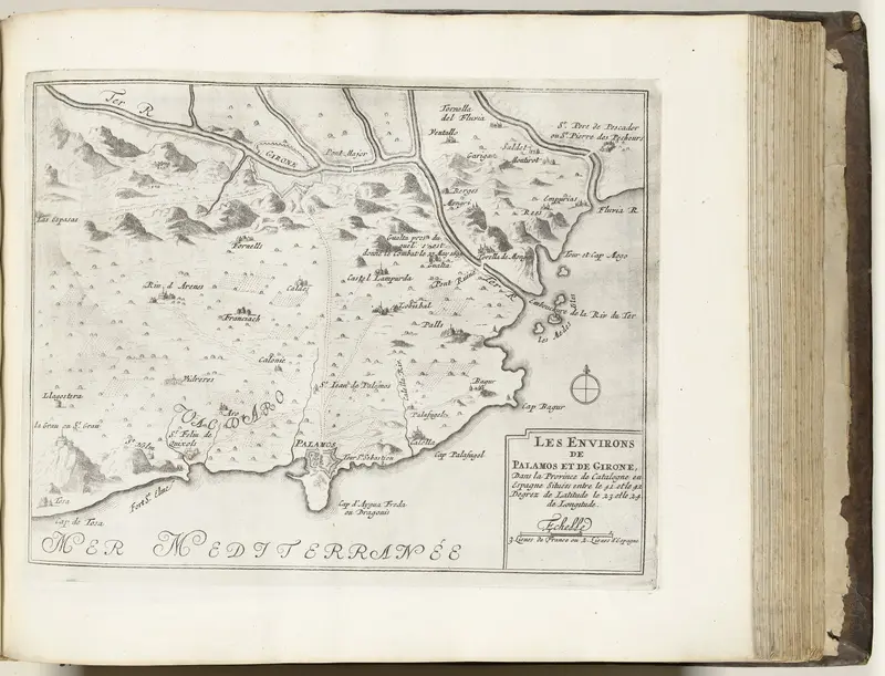 Kaart de omgeving van Palamos en Gerona, ca. 1693-1696 Wall Art by Lodewijk XIV (koning van Frankrijk) - High-Resolution Digital Print