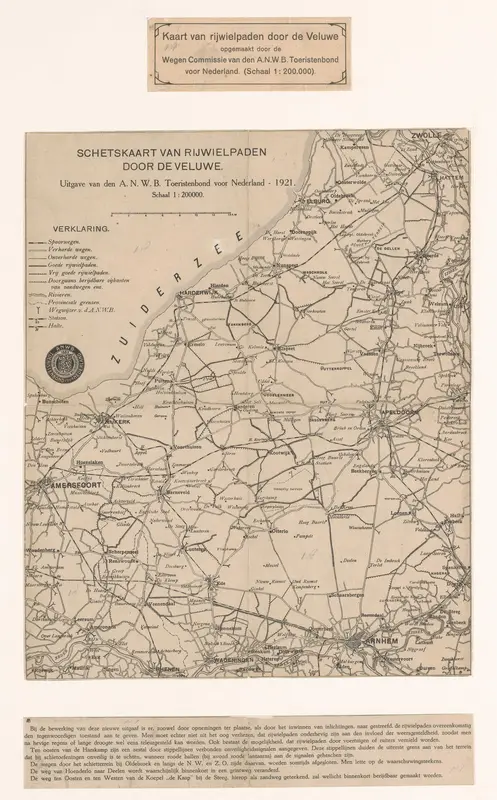 Kaart met de fietspaden op de Veluwe Wall Art by anonymous - High-Resolution Digital Print