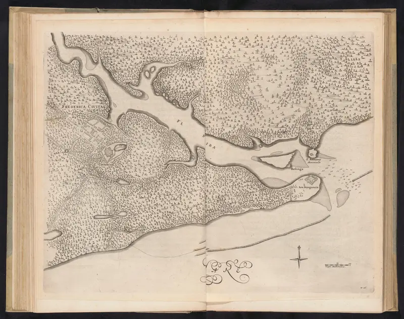 Kaart met de forten aan de monding van de rivier Paraiba, ca. 1636-1644 Wall Art by Jan van Brosterhuyzen - High-Resolution Digital Print