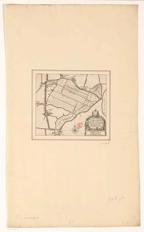 Kaart met de kavels van de Starnmeerpolder, 1643 Wall Art by anonymous - High-Resolution Digital Print
