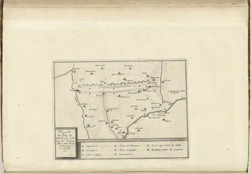 Kaart met de linie met het Geallieerde legerkamp, 1710 Wall Art by Eugene Henry Fricx - High-Resolution Digital Print