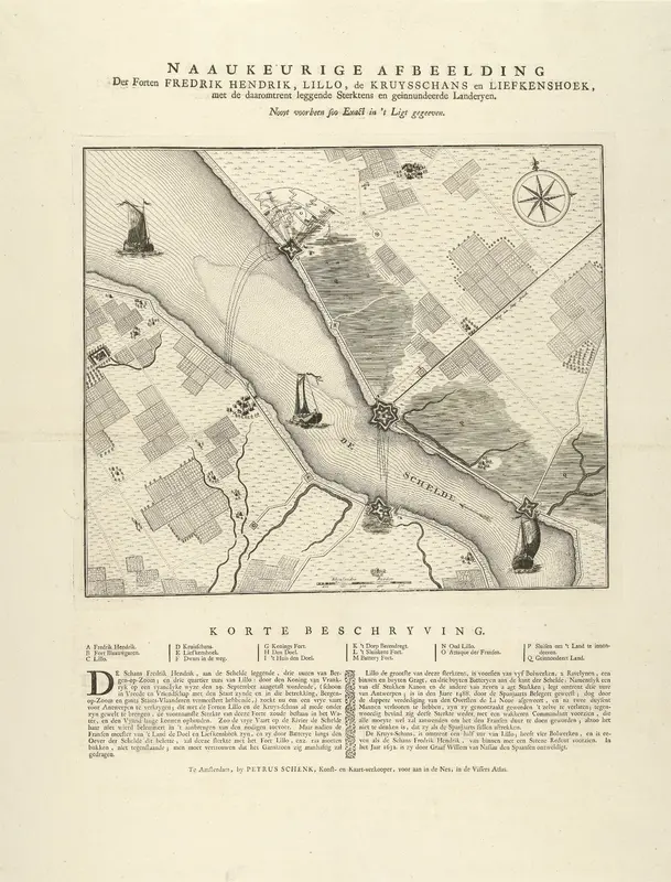 Kaart met de Nederlandse forten aan de Schelde, 1747 Wall Art by anonymous - High-Resolution Digital Print