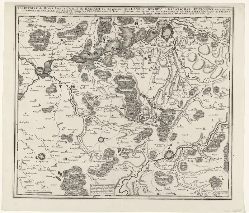 Kaart met de slag bij Malplaquet, 1709 Wall Art by anonymous - High-Resolution Digital Print
