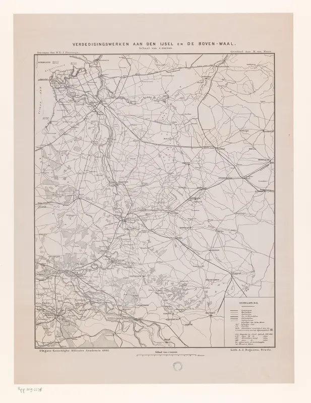 Kaart met de verdedigingswerken aan de IJssel en de Waal Wall Art by Unknown - High-Resolution Digital Print