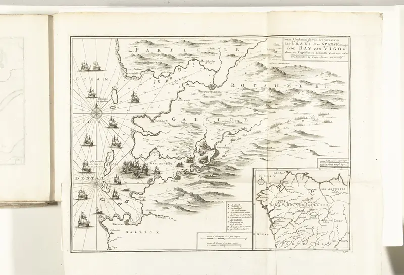 Kaart met de zeeslag in de baai van Vigo, 1702 Wall Art by anonymous - High-Resolution Digital Print