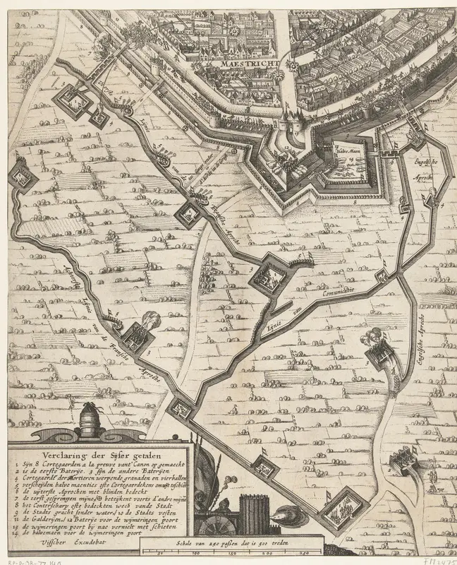 Kaart met deel van het Beleg van Maastricht, 1632 Wall Art by Unknown - High-Resolution Digital Print