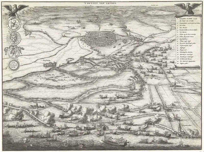 Kaart met het ontzet van Leiden, 1574 Wall Art by Unknown - High-Resolution Digital Print