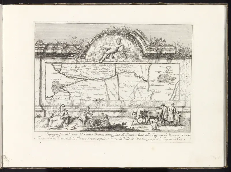 Kaart met het stroomgebied van de rivier de Brenta Wall Art by Giovanni Francesco Costa - High-Resolution Digital Print
