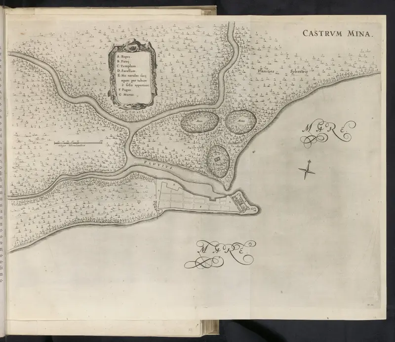 Kaart met plattegrond van Fort Elmina, ca. 1636-1644 Wall Art by Jan van Brosterhuyzen - High-Resolution Digital Print