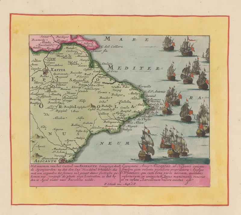 Kaart van Alicante Wall Art by Pieter Schenk (I) - High-Resolution Digital Print