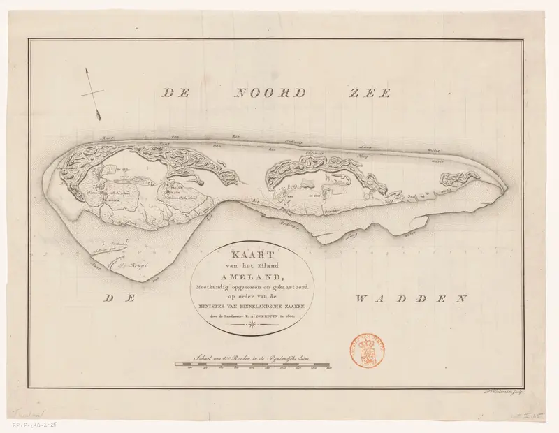 Kaart van Ameland Wall Art by Unknown - High-Resolution Digital Print