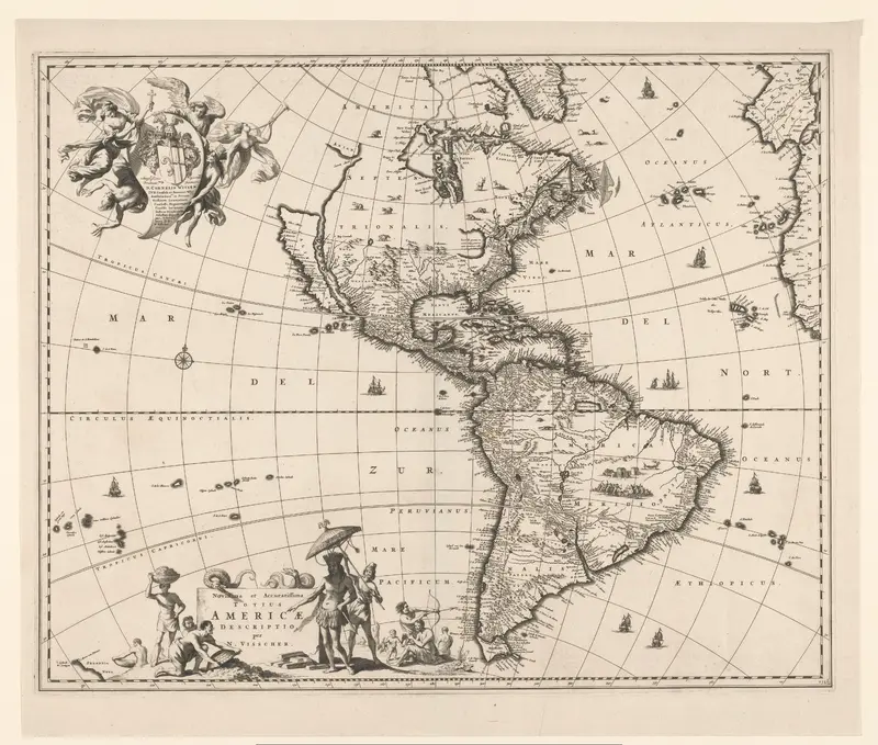Kaart van Amerika Wall Art by Unknown - High-Resolution Digital Print