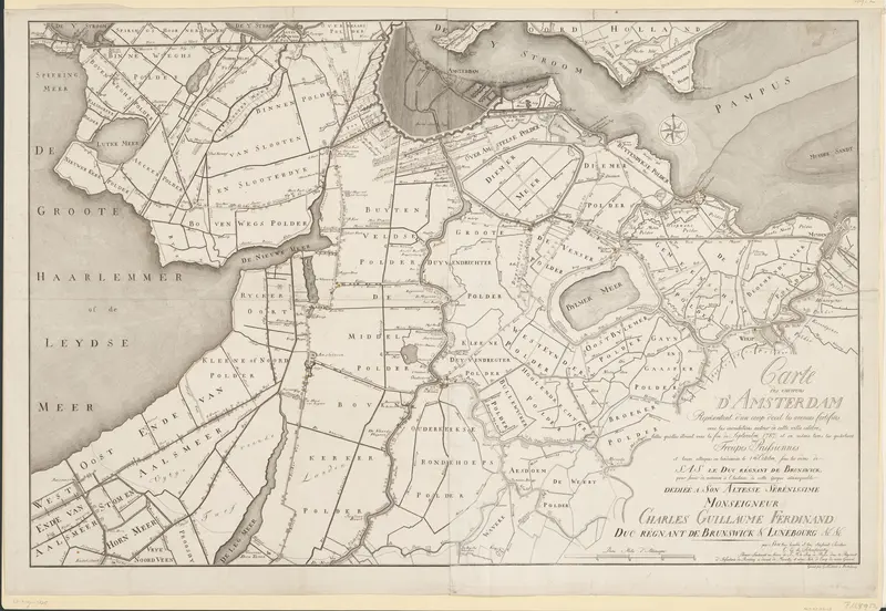 Kaart van Amsterdam en de posities van de Pruisische troepen rondom de stad, 1787 Wall Art by Unknown - High-Resolution Digital Print
