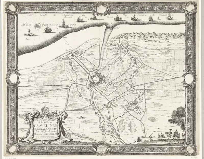 Kaart van beleg en verovering van Grevelingen, 1644 Wall Art by Unknown - High-Resolution Digital Print