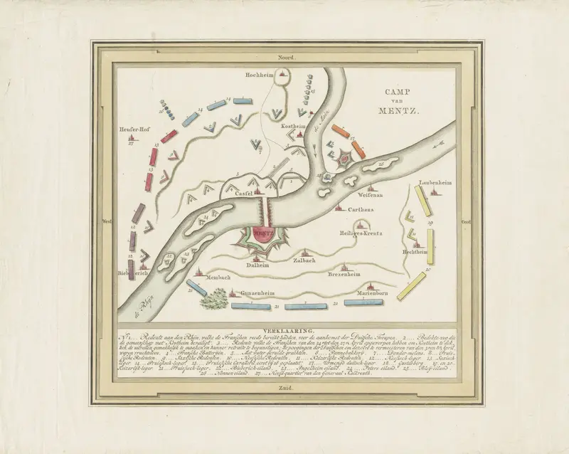 Kaart van beleg van Mainz door de Duitse legers, 1793 Wall Art by anonymous - High-Resolution Digital Print