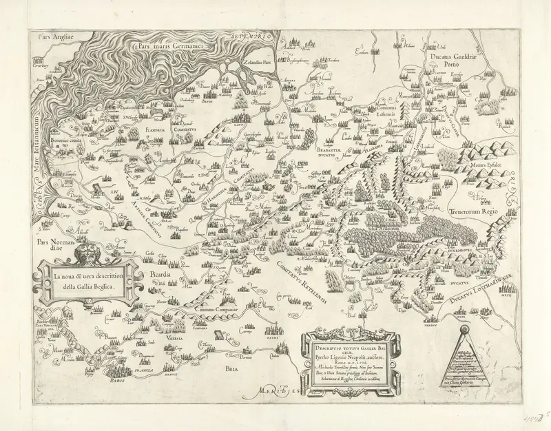 Kaart van België, 1558 Wall Art by Unknown - High-Resolution Digital Print
