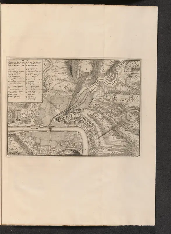 Kaart van beschieting en inname van Huy, 1703 Wall Art by Isaac van der Kloot - High-Resolution Digital Print