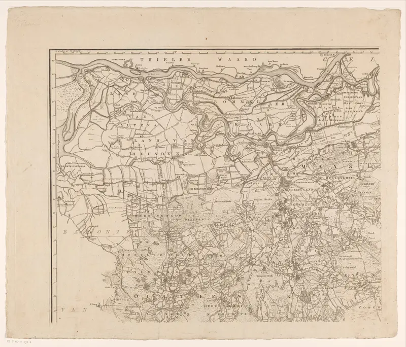 Kaart van Brabant (deel linksboven) Wall Art by Cornelis van Baarsel - High-Resolution Digital Print
