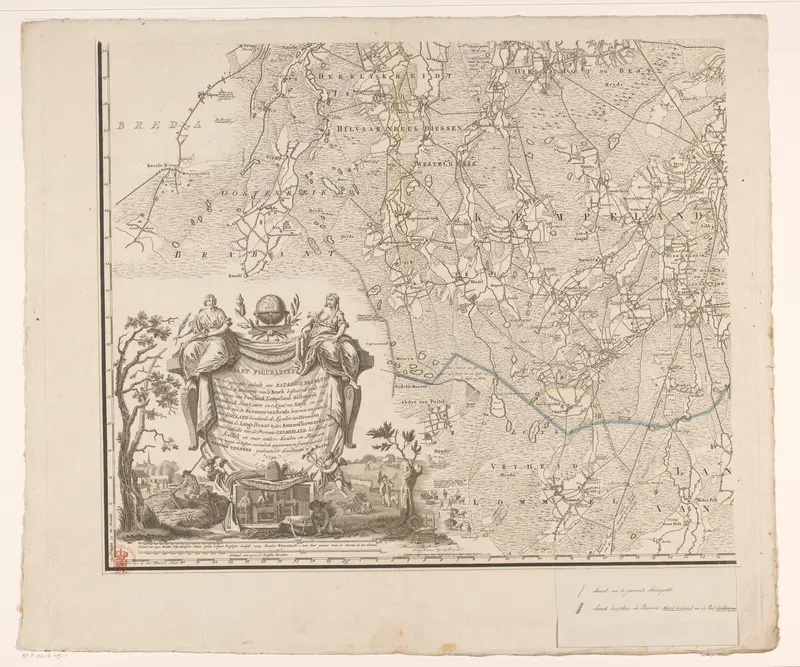 Kaart van Brabant (deel linksonder) Wall Art by Unknown - High-Resolution Digital Print