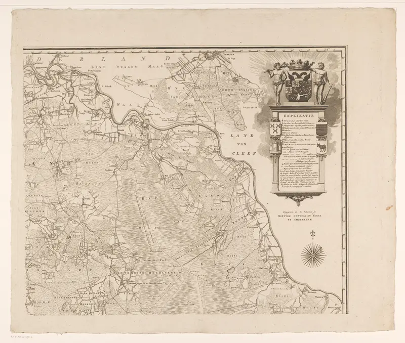 Kaart van Brabant (deel rechtsboven) Wall Art by Hendrik Verhees - High-Resolution Digital Print