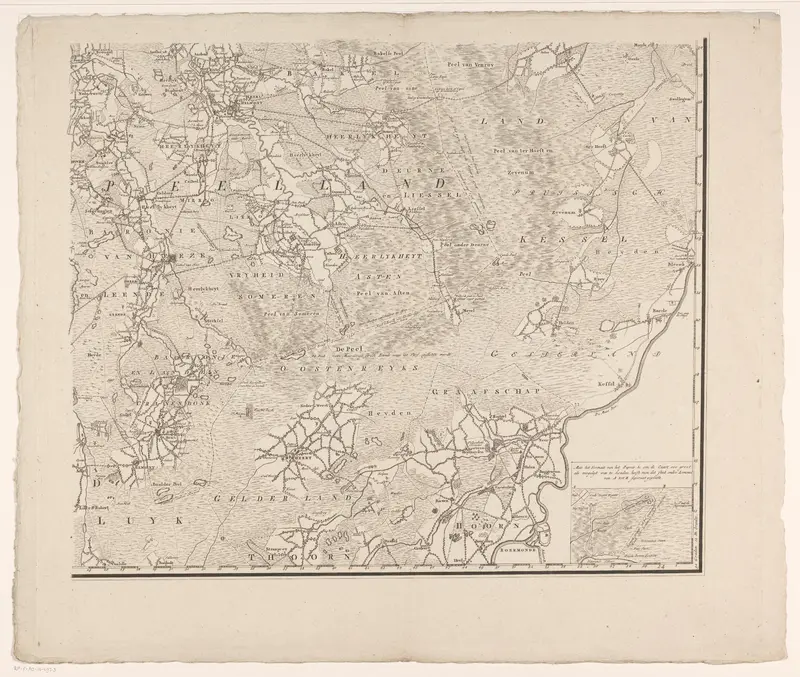 Kaart van Brabant (deel rechtsonder) Wall Art by Cornelis van Baarsel - High-Resolution Digital Print
