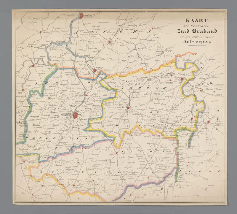 Kaart van Brabant en een gedeelte van Antwerpen Wall Art by Unknown - High-Resolution Digital Print