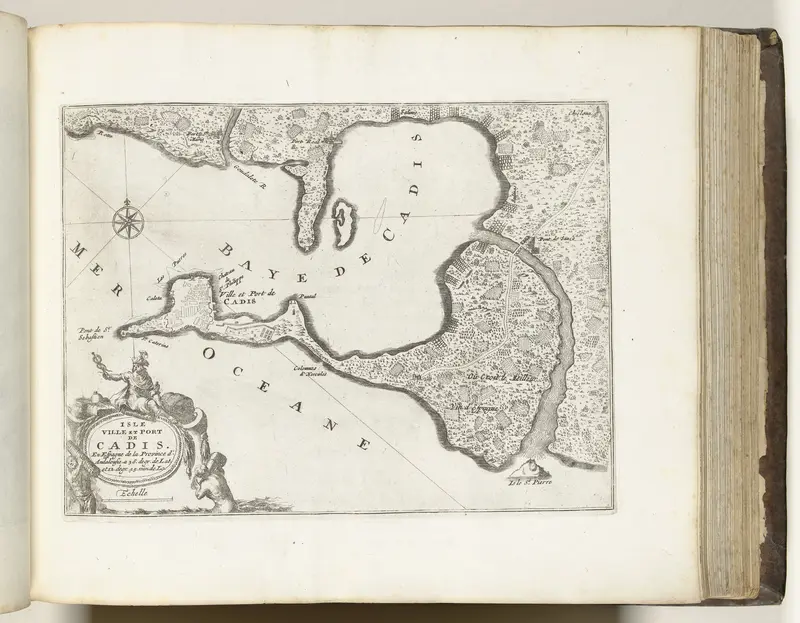 Kaart van Cadiz, ca. 1695 Wall Art by Nicolas de Fer - High-Resolution Digital Print
