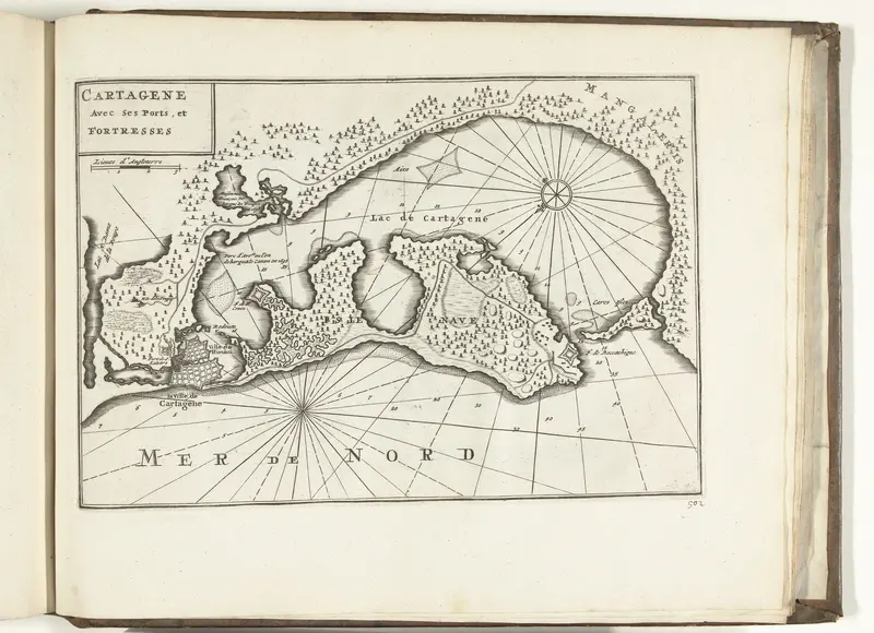 Kaart van Cartagena in Colombia, 1726 Wall Art by anonymous - High-Resolution Digital Print