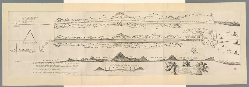 Kaart van de aanleg van de straatweg van Den Haag naar Scheveningen, 1664-1665 Wall Art by Unknown - High-Resolution Digital Print