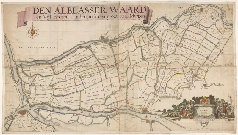 Kaart van de Alblasserwaard en de Vijfheerenlanden Wall Art by Mattheus van Nispen - High-Resolution Digital Print