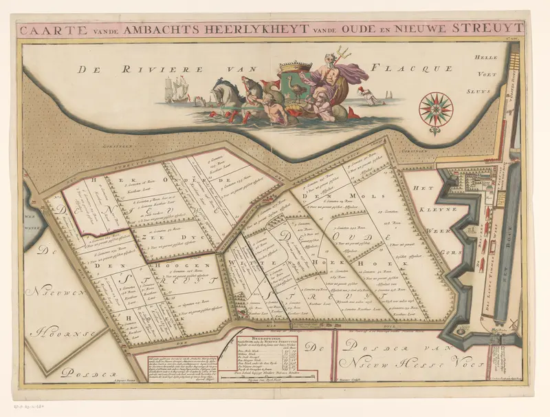 Kaart van de ambachtsheerlijkheid Oude en Nieuwe Struiten Wall Art by Unknown - High-Resolution Digital Print