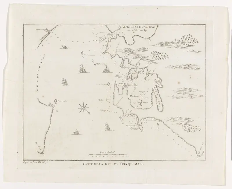 Kaart van de Baai van Trincomalee Wall Art by anonymous - High-Resolution Digital Print