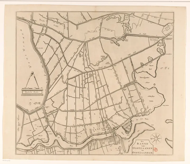 Kaart van de banne Oostzaan en Oostzaandam Wall Art by Unknown - High-Resolution Digital Print