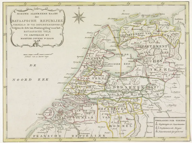 Kaart van de Bataafse Republiek, 1798 Wall Art by anonymous - High-Resolution Digital Print