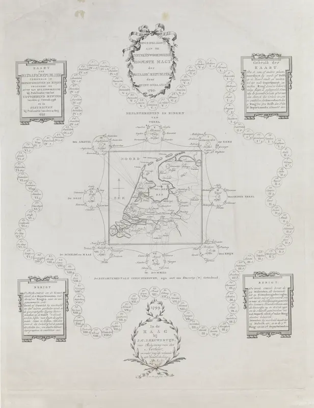 Kaart van de Bataafse Republiek, 1799 Wall Art by Unknown - High-Resolution Digital Print