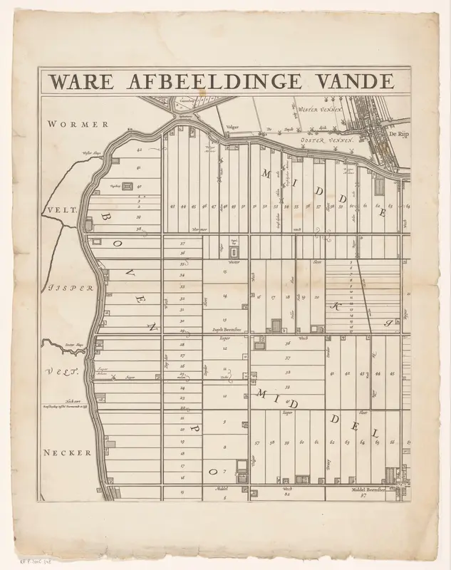 Kaart van de Beemster (deel linksboven) Wall Art by Caspar van Baerle - High-Resolution Digital Print