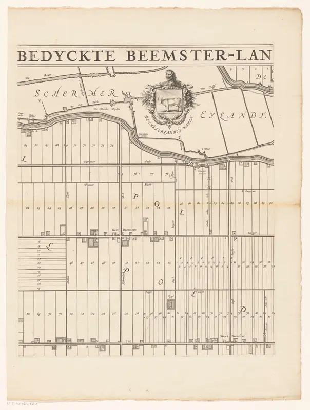 Kaart van de Beemster (deel midden boven) Wall Art by Caspar van Baerle - High-Resolution Digital Print