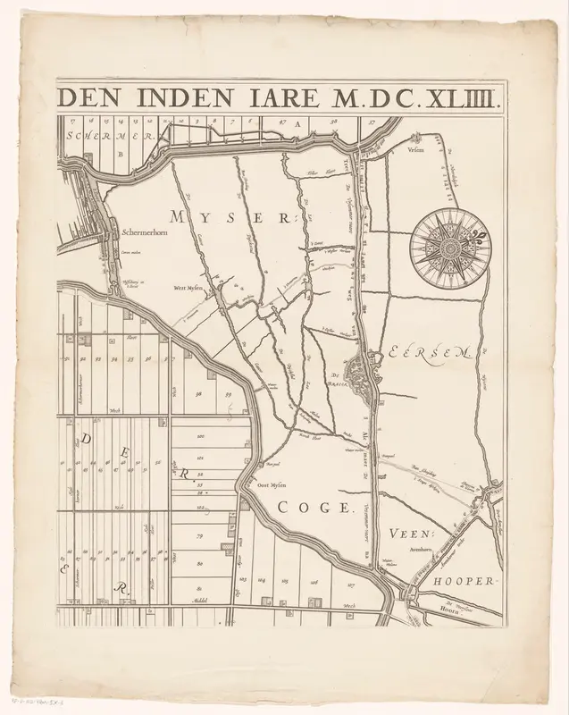 Kaart van de Beemster (deel rechtsboven) Wall Art by Caspar van Baerle - High-Resolution Digital Print