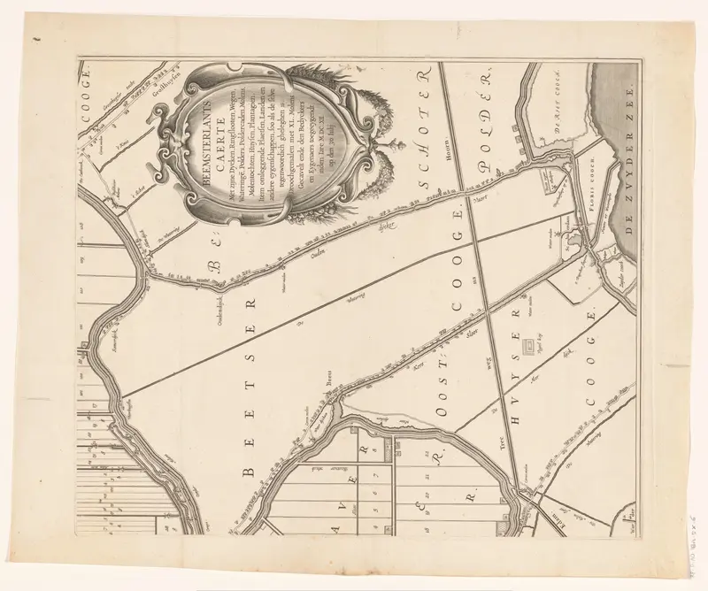 Kaart van de Beemster (deel rechtsonder) Wall Art by Balthasar Florisz. van Berckenrode - High-Resolution Digital Print