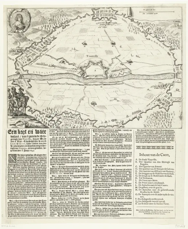 Kaart van de belegering van Thionville, 1643 Wall Art by anonymous - High-Resolution Digital Print