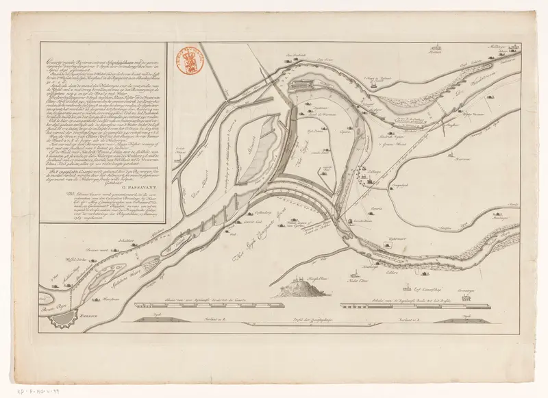 Kaart van de Boven-Rijn bij Schenkenschans Wall Art by anonymous - High-Resolution Digital Print
