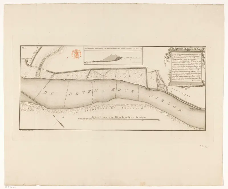 Kaart van de Boven-Rijn bij Spijk (Rijnwaarden) Wall Art by Unknown - High-Resolution Digital Print