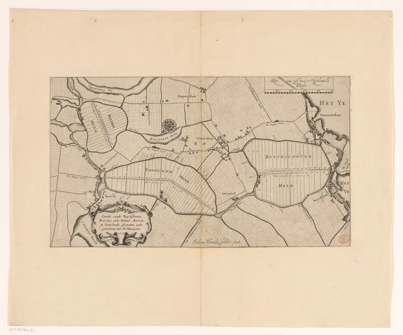 Kaart van de Buiksloter-, Broeker- en Belmermeerpolder Wall Art by anonymous - High-Resolution Digital Print