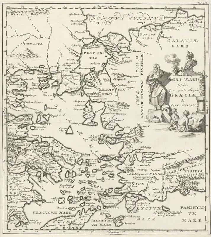 Kaart van de Egeïsche Zee met delen van Griekenland en Klein-Azië Wall Art by Jan Luyken - High-Resolution Digital Print