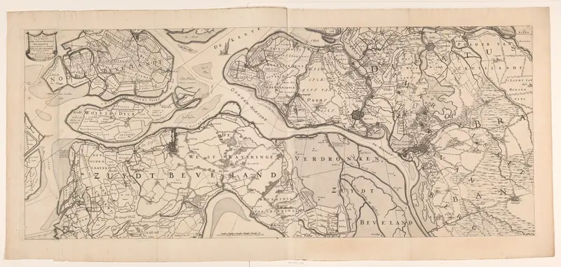Kaart van de eilanden Noord-Beveland, Wolphaartsdijk en Zuid-Beveland en het markiezaat Bergen op Zoom Wall Art by anonymous - High-Resolution Digital Print