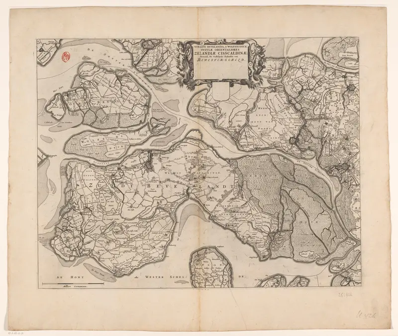 Kaart van de eilanden Noord-Beveland, Wolphaartsdijk en Zuid-Beveland Wall Art by anonymous - High-Resolution Digital Print