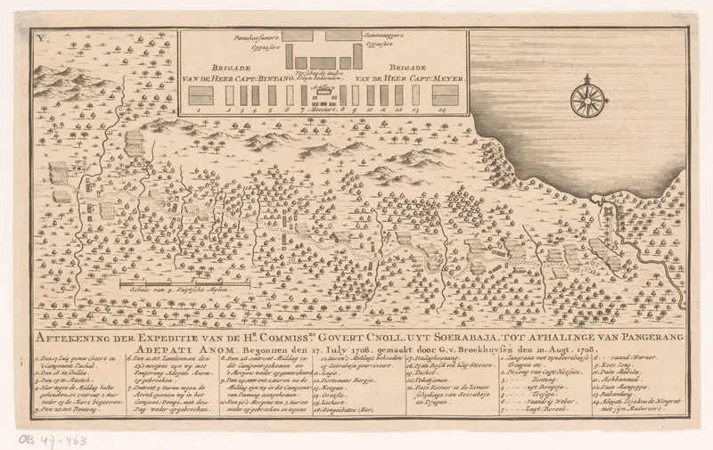 Kaart van de expeditie van Govert Knol om Pangerang Depati Anom op te halen Wall Art by Johannes van Braam - High-Resolution Digital Print